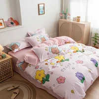 new cute cartoon bedding set childrens bed three piece set quilt cover bed sheet pillowcase boy and girl bedding four piece set