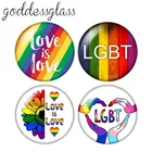 Радужный Флаг ЛГБТ love is love pride, 10 шт., 12 мм18 мм20 мм25 мм30 мм, Круглое стекло, кабошон, демонстрация, фурнитура для изготовления плоской задней части