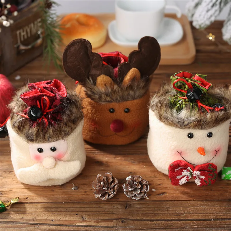 2 шт. новогодние подарочные пакеты с колокольчиком яблоком Санта Клаусом|Носки и