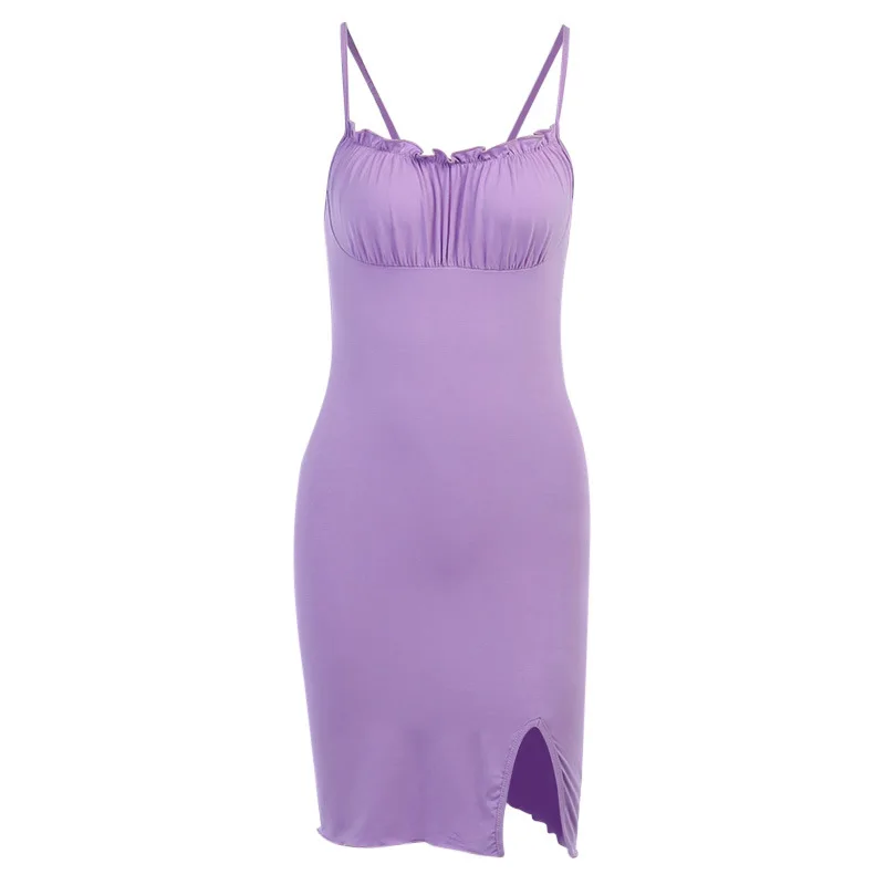 Женское сексуальное однотонное платье без рукавов с открытыми плечами Летние