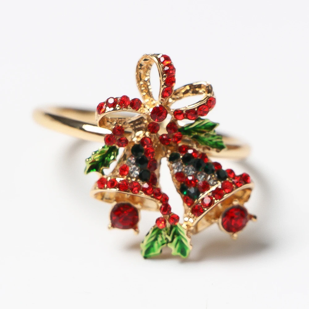 Металлические кольца для салфеток в виде рождественской елки бант цветочный