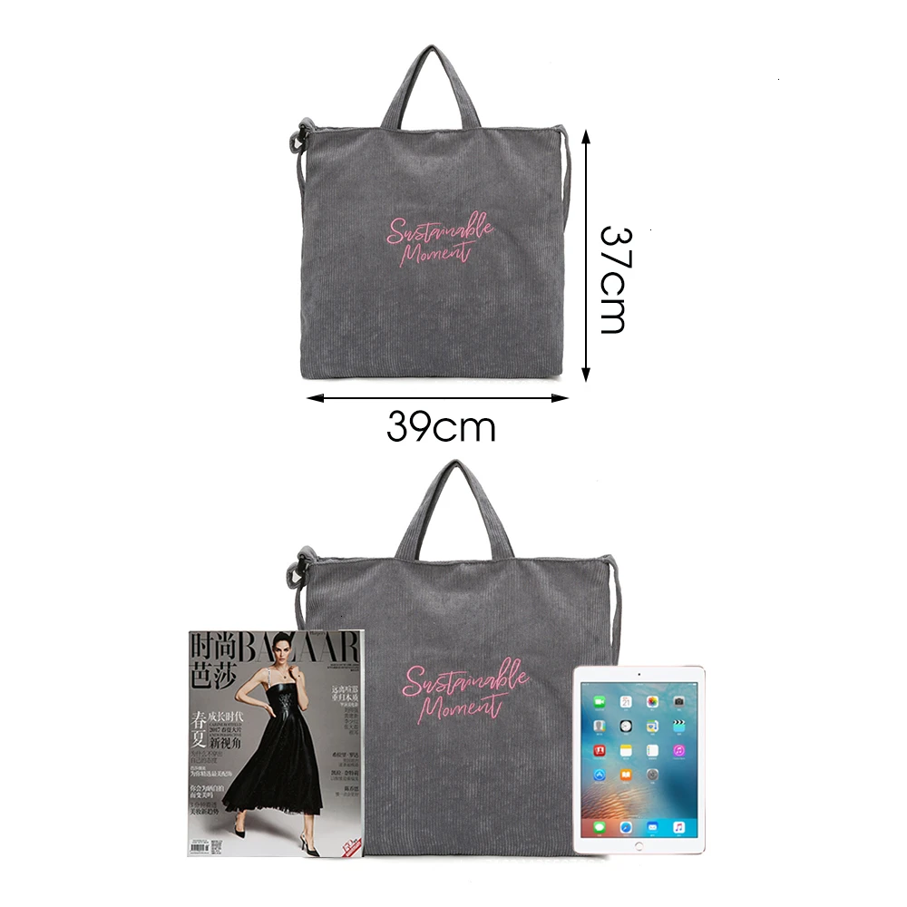 Herald модная Вельветовая Сумка-тоут с надписью Женская Повседневная наплечная