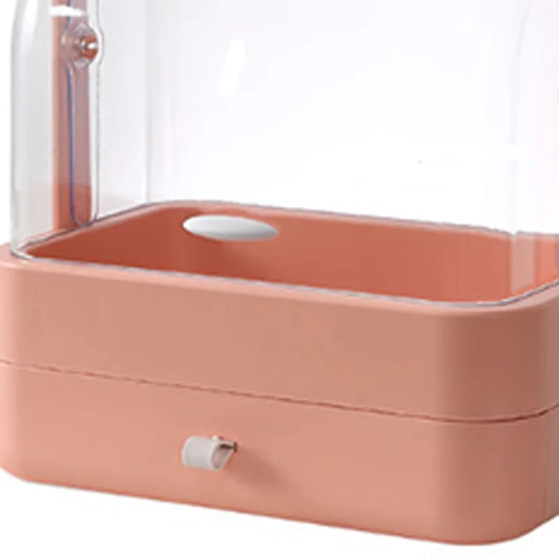 

Clamshell Portable Cosmetic Storage Box Transparent Dust-Proof Drawer Cosmetic Box Skin Care Products Debris Rack