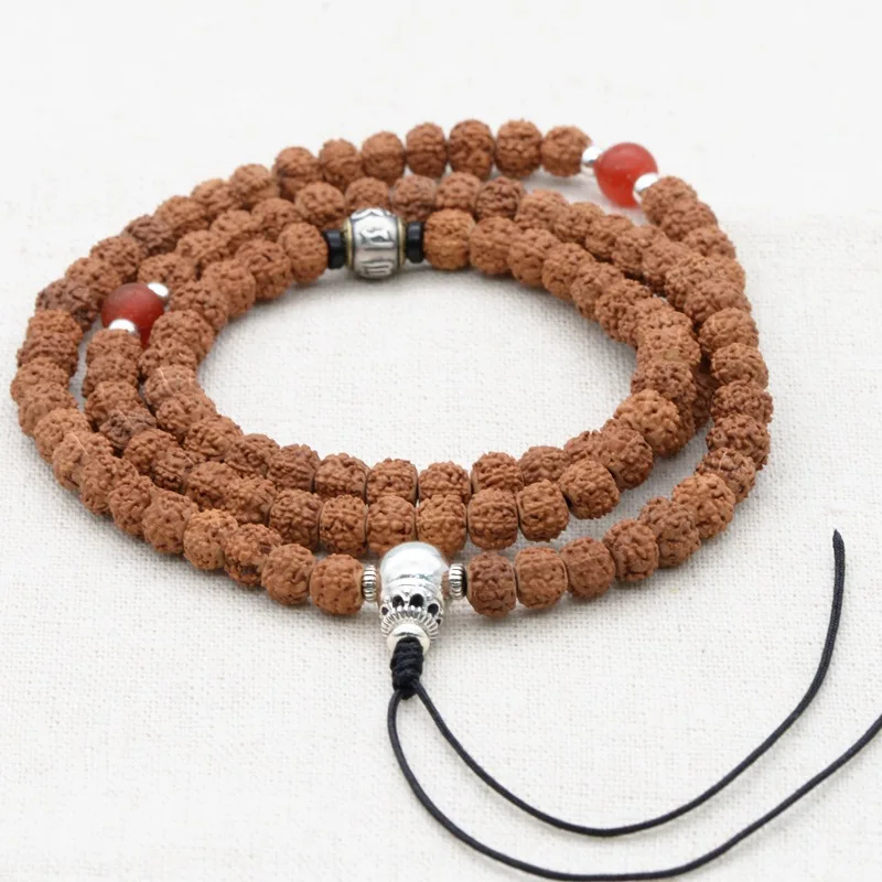 Rudraksha семена Бодхи ожерелье ручной работы DIY четки 108 бусины ювелирные изделия в