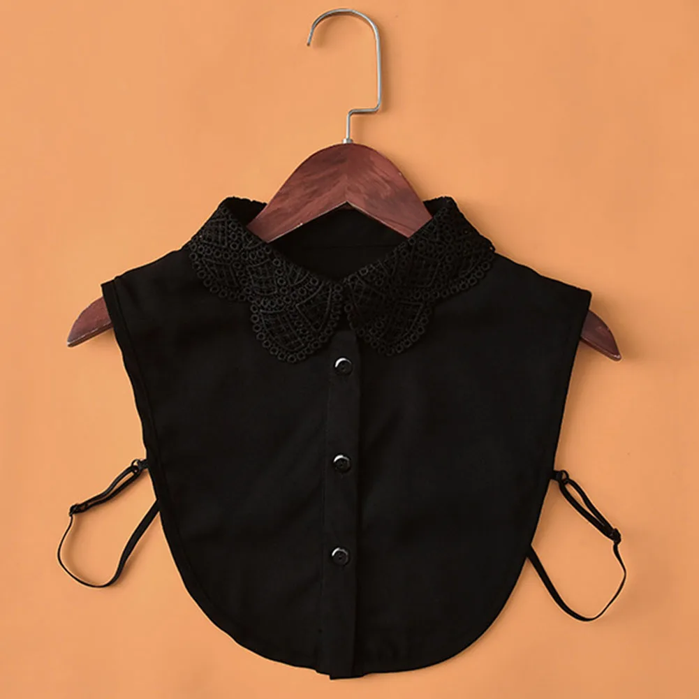 Женская кружевная блузка со съемным воротником винтажная с отложным цвет