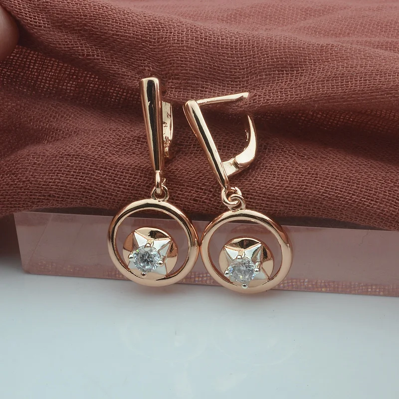 Женские серьги капельки из белого кубического циркония FJ 2|Серьги-подвески| |