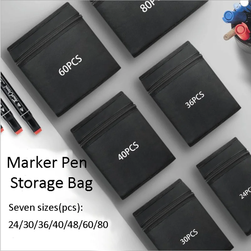 

Сумка для хранения маркеров большой емкости 24/36/48/60/80 цветов, Профессиональный Чехол для ручек и ручек