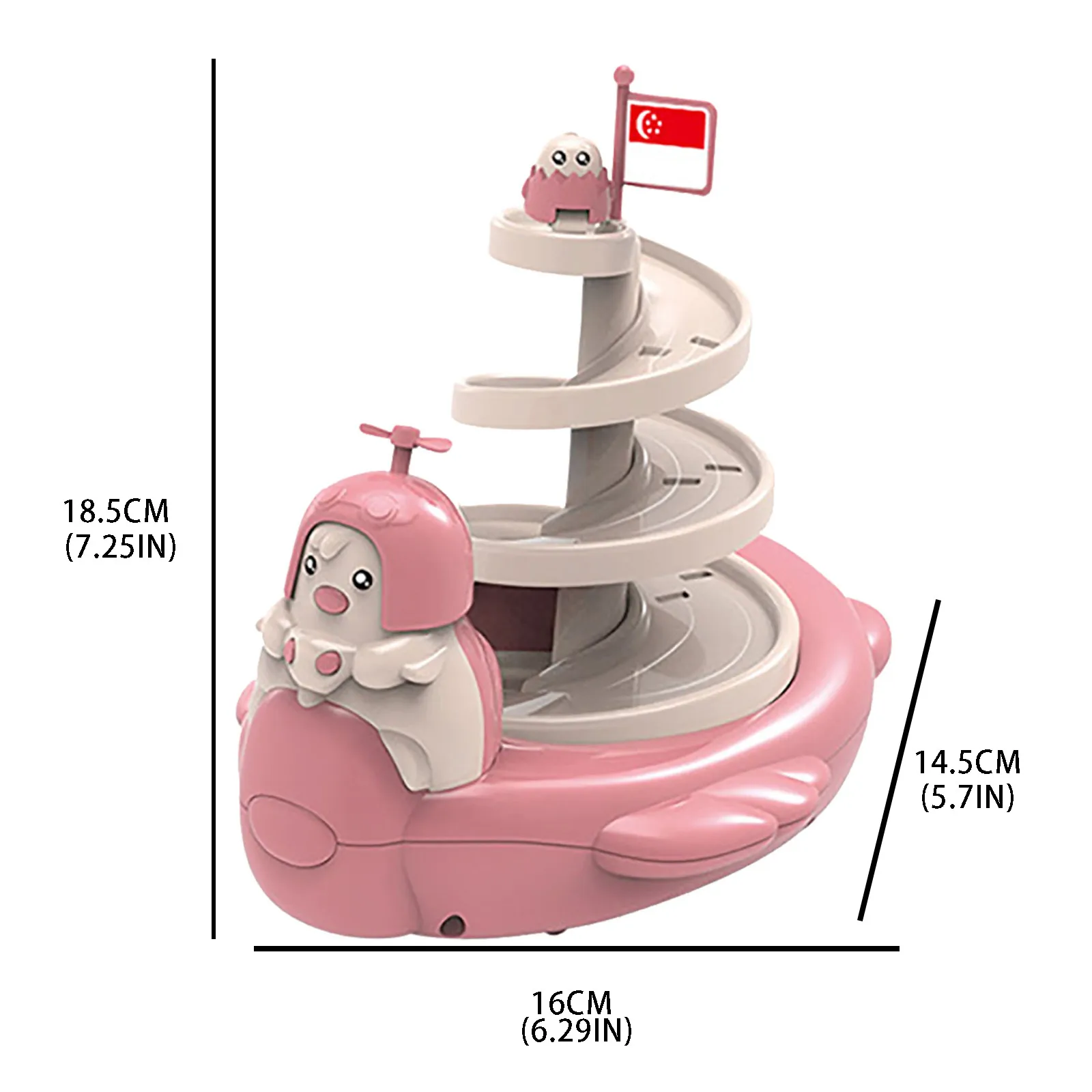 

2021 New Cartoon Chicken Spiral Track Slide Children Cartoon Toy Cute Chicken Inertia Slide Track Car Breakthrough Adventure Toy