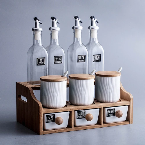 Nieuwe Keramische Kruiden Pot Creatieve Opslag Fles скандинавский Huishouden Kruiden Doos Zout Tank Keuken Benodigdheden Combinatie набор - Цвет: 10PCS SET B