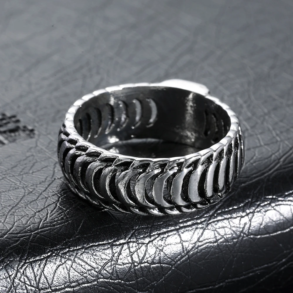 Мужское кольцо Будды на палец с звеньем цепи узором в виде колец ювелирные