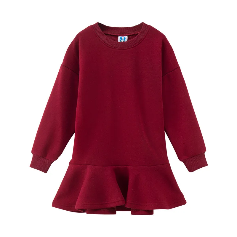 Зимние платья для девочек-подростков от 4 до 12 лет свитер с капюшоном и