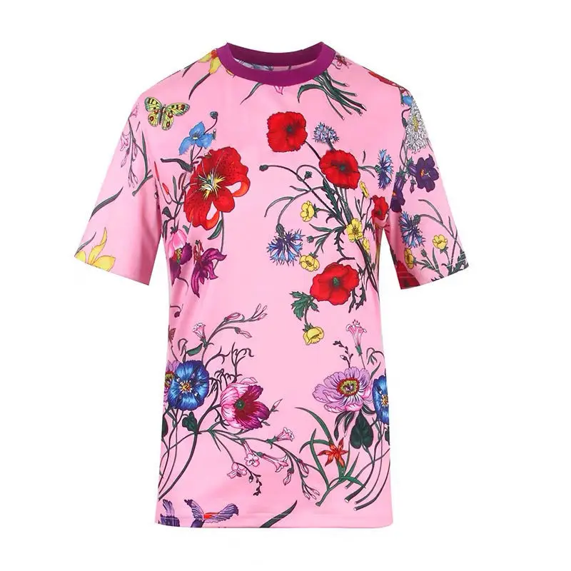

2020 summer women's new loose short sleeve T-shirt women's fashion print versatile show thin bottoming shirt