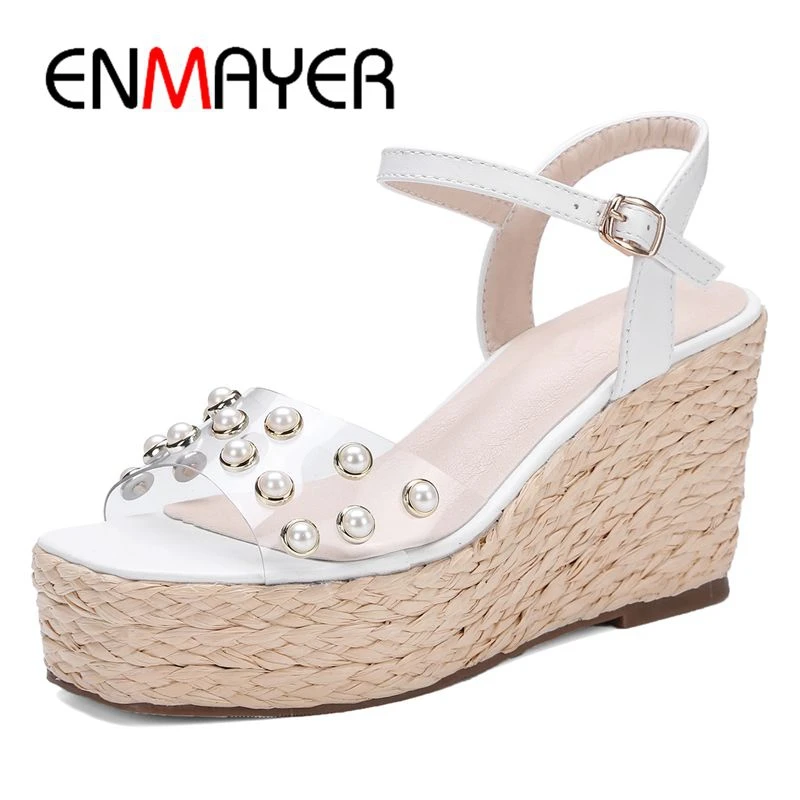 Женские сандалии гладиаторы ENMAYER летние повседневные однотонные из