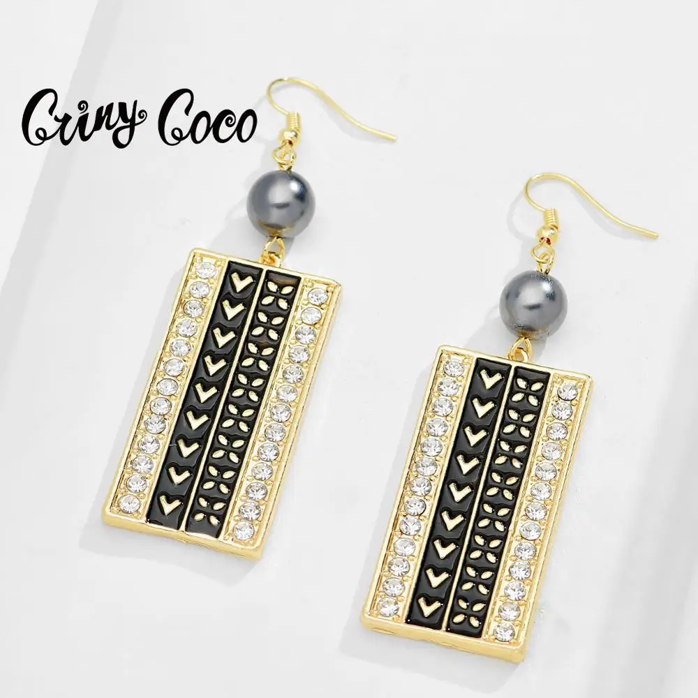 Женские серьги с эмалью и жемчугом Cring Coco висячие подвески кристаллами Ювелирное