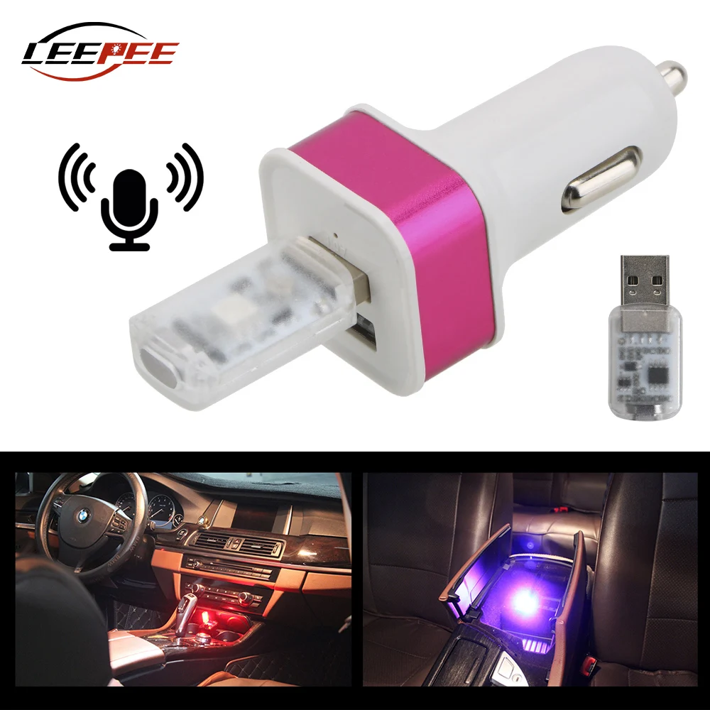 RGB Car LED USB Light Mood Ambient Lamps Adapter Voice Touch Control 4x4 Automobile Accessories Automotive Decoration Interior | Автомобили