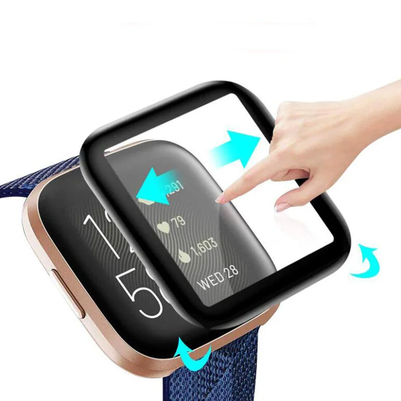 3D изогнутый край Полное покрытие мягкая защитная пленка защита для Fitbit Sense/Versa 3