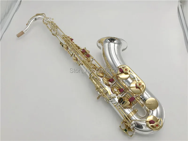 

Tenor Saxophone Drop B Surface Silver Plated Bb Saxophone With Bakelite Mouthpiece B Flat Sax Brand Instrument With Case
