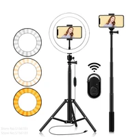 26cm dimmable led selfie ring light video lamp photography lighting with tripod stand phone clip for makeup youtube studio