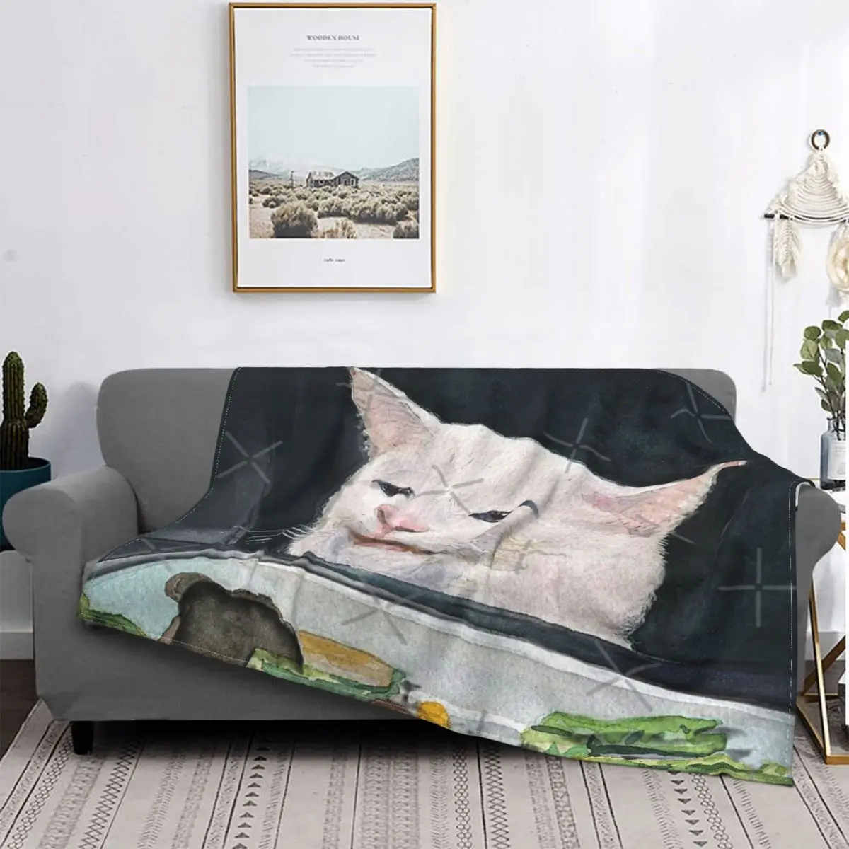 

Manta de Meme-8 de gato para mujer, colcha a cuadros para cama, sofar cama, toalla de playa, Sudadera con capucha, funda para niñ