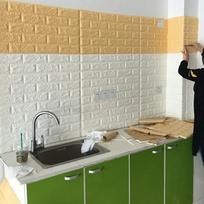 1 шт. 60x60 см Настенная бумага с рисунком камня и кирпича 3D белой текстурой из ПЭ