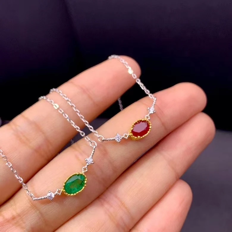 Женское ожерелье из серебра 925 пробы с красным Рубином | Украшения и аксессуары