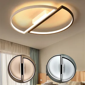 LED Ceiling Lights AC 85-265V 42W 52W Semicircle Surface Mounted LED Panel Lamp for Bedroom Living Room Decoration Chandelier