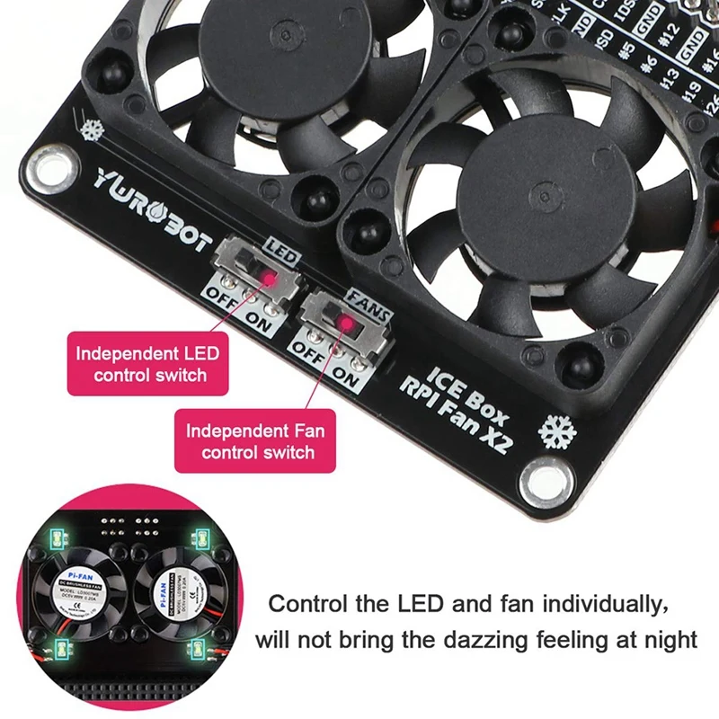 

for Raspberry Pi 4B Dual Cooling Fans, Raspberry Pi 4B Heatsink Kit, for Raspberry Pi 4B GPIO Expansion Board DC 5V 0.2A