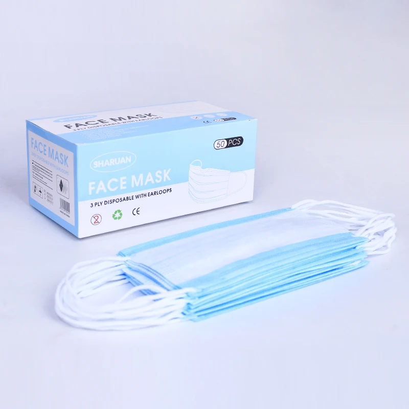 3-слойная маска для лица одноразовая эластичная Ушная петля Пылезащитная