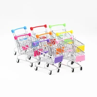 mini shopping cart baby pretend toy supermarket trolley desktop decoration storage toy gift doll house furniture accessories