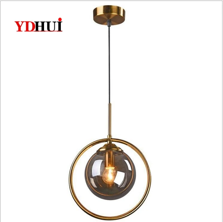 

Nordic lamps modern minimalist bedroom bedside chandelier magic bean bar dining hall light luxury single glass chandelier