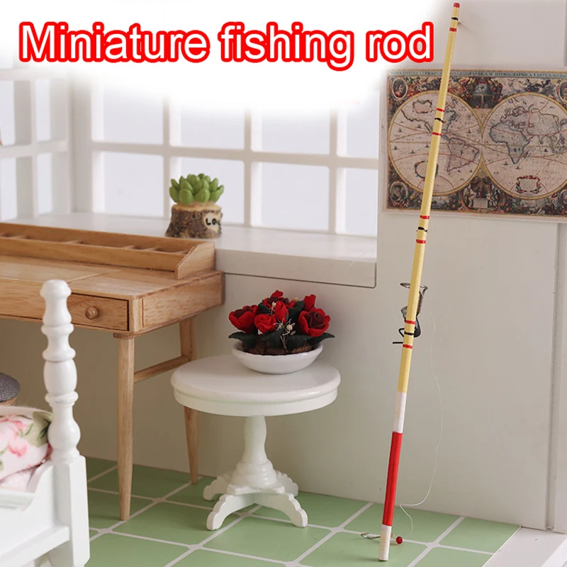 

A03-X082 children baby gift Toy 1/6 1:12 Dollhouse mini Furniture Miniature rement Fishing rod 1pcs