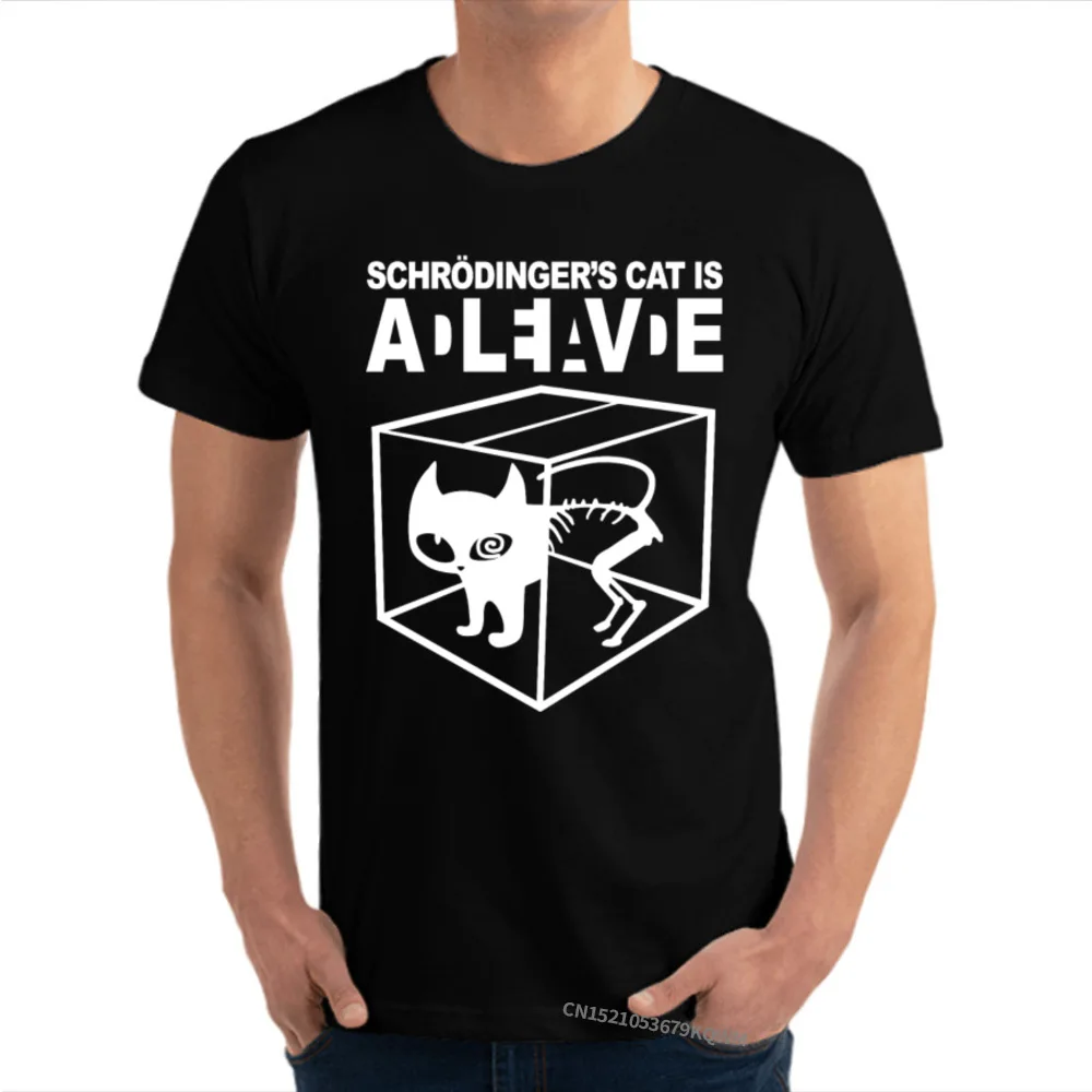 

Schrodingers cat cat Men's T-Shirt Normal T Shirt All Cotton Crewneck Short Sleeve Casual Tops Shirts NEW YEAR DAY