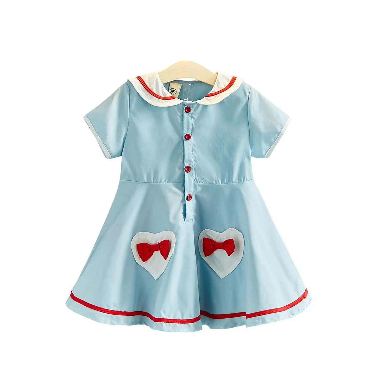 Темно-синие платья для девочек детское платье летняя одежда в Корейском стиле