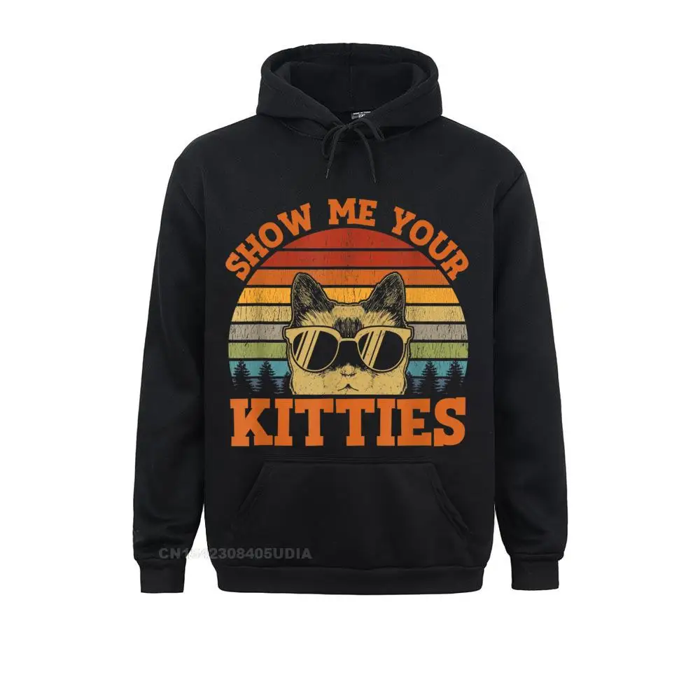 Молодежная Толстовка с длинным рукавом надписью Show Me Your Kitties винтажная С закатом