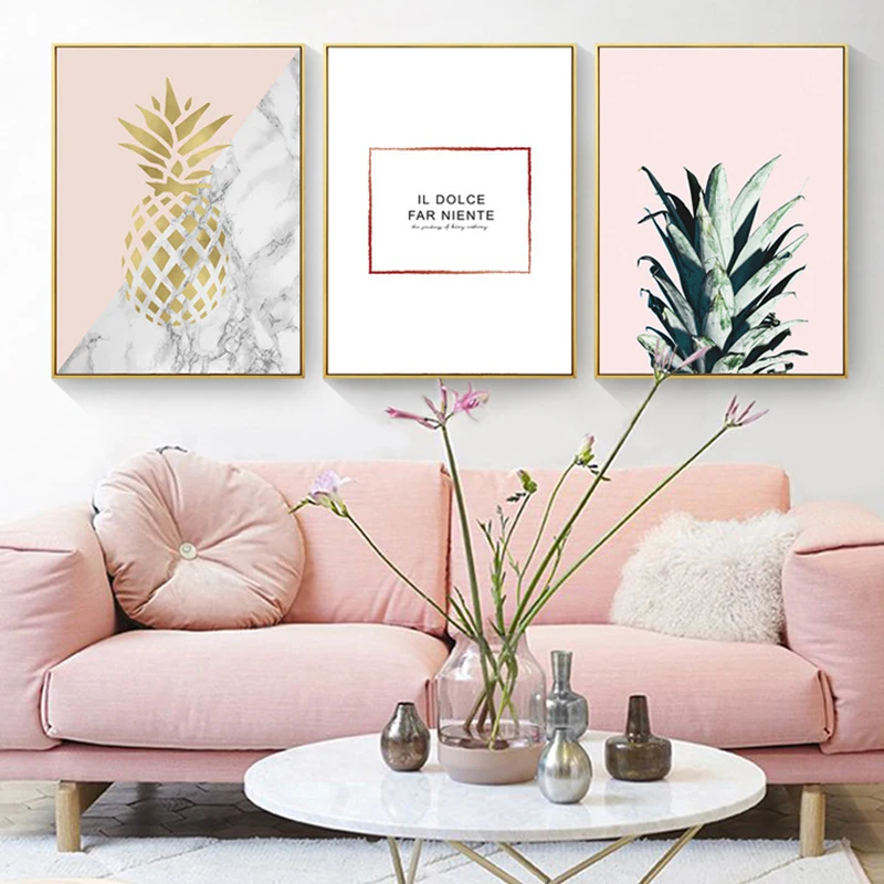 Скандинавское украшение на растительной основе роспись Золотой ананас