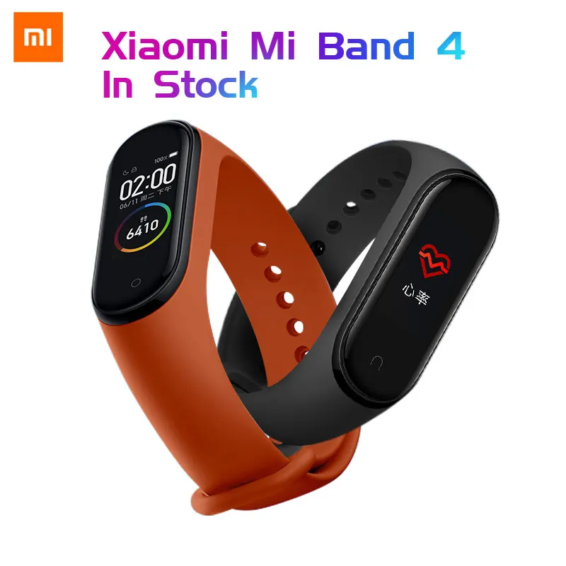Оригинальный Смарт браслет Xiaomi Mi Band 4 с цветным экраном для фитнеса пульсометром