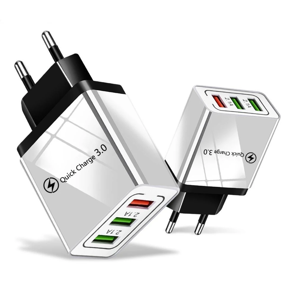 

3 USB Charger Phone Charger For iPhone 13 12 11 X Xiaomi Mix4 Mi11 Samsung Wall Charger adapter For Smartphones Fast Charging