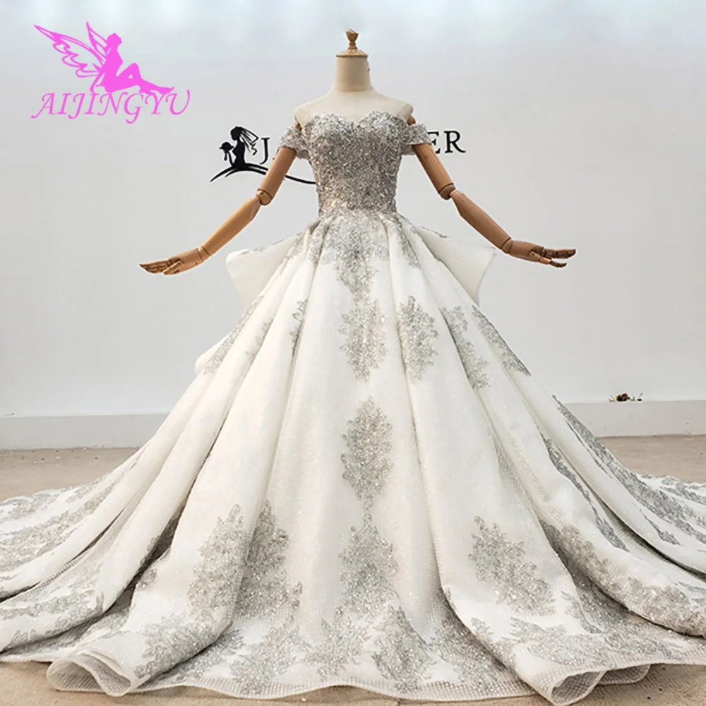 

AIJINGYU Unique Dresses Sexy Gowns China Guangzhou Plus Custom Made Lace 2021 Nice Princess Gown Grecian Wedding Dress