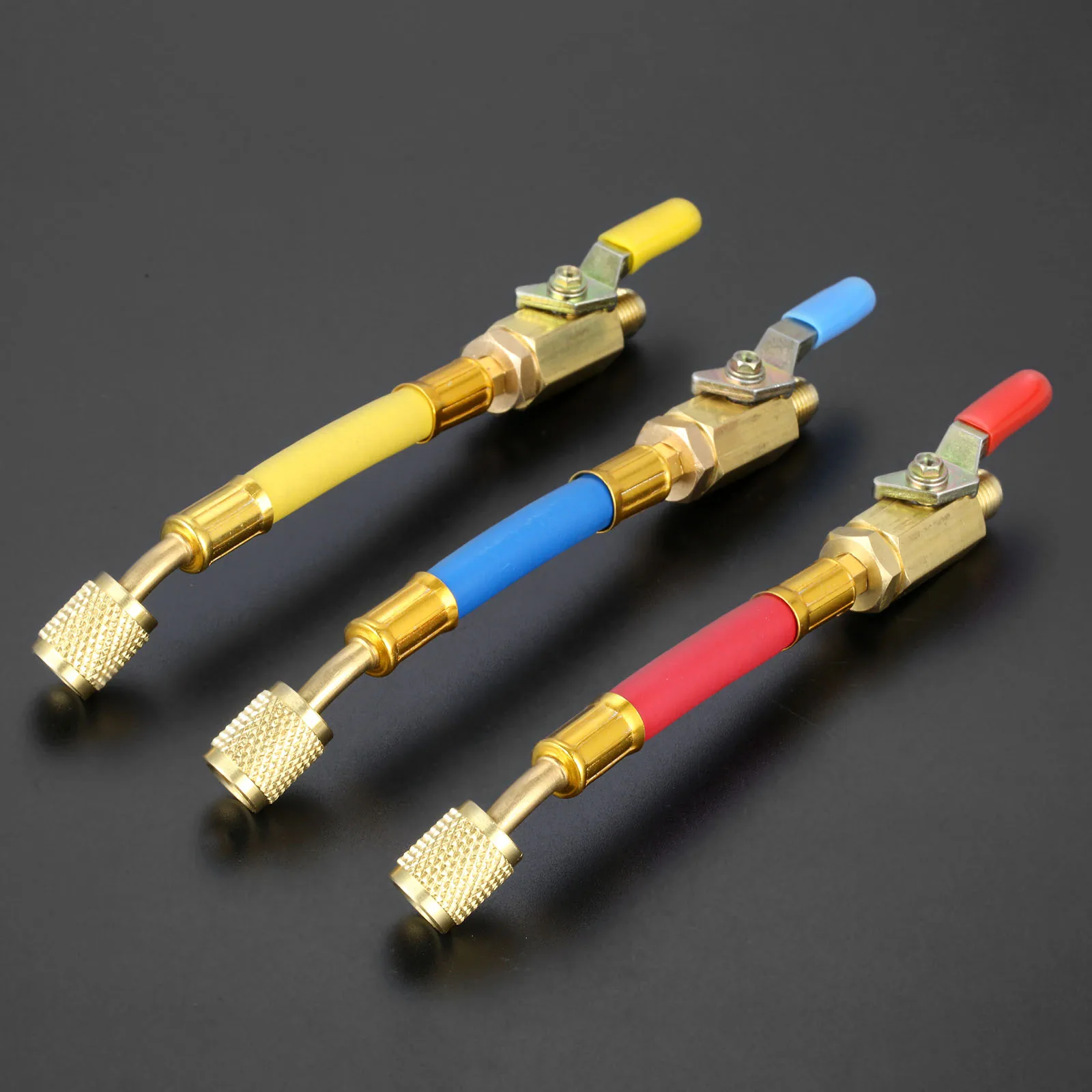 3 шт. 7 &quot1/4&quot SAE R134A R410a латунный AC хладагент HVAC зарядные шланги с шаровыми