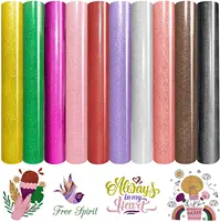 Fast delivery 1 Roll 10 "x10 '/25cmx300cm thermal transfer glitter vinyl roll (HTV) for T-shirt clothing pockets