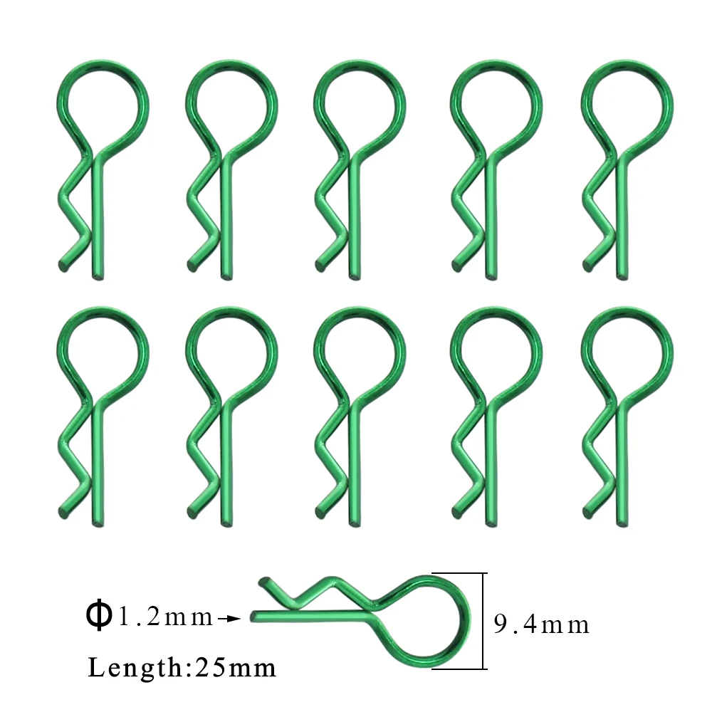 10pcs RC Car Metal Body Clip R Pin 1.0/1.2/1.4/1.5MM for SCX10 Wraith Traxxas TRX4 TRX6 HSP HPI Redcat CC01 SMT Spare Parts | Игрушки и