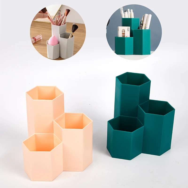 

1 шт. Настольный органайзер для макияжа инструменты для хранения ручек для макияжа лак для ногтей косметичка 3 решетки коробка для хранения ...