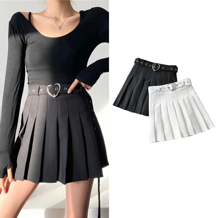 

Модная женская юбка, однотонная плиссированная мини-юбка с поясом, милая облегающая юбка для девушек, уличная одежда