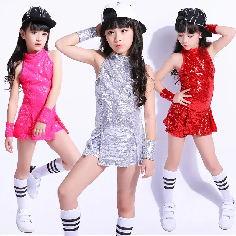 Детская современная одежда для джазовых танцев Платье Детский костюм в стиле