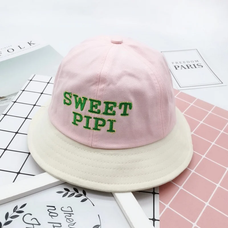 

Summer Kids Bucket Hat for Boys And Girls Children's Beach Cap Wide Brim Sun Hats Colorful New