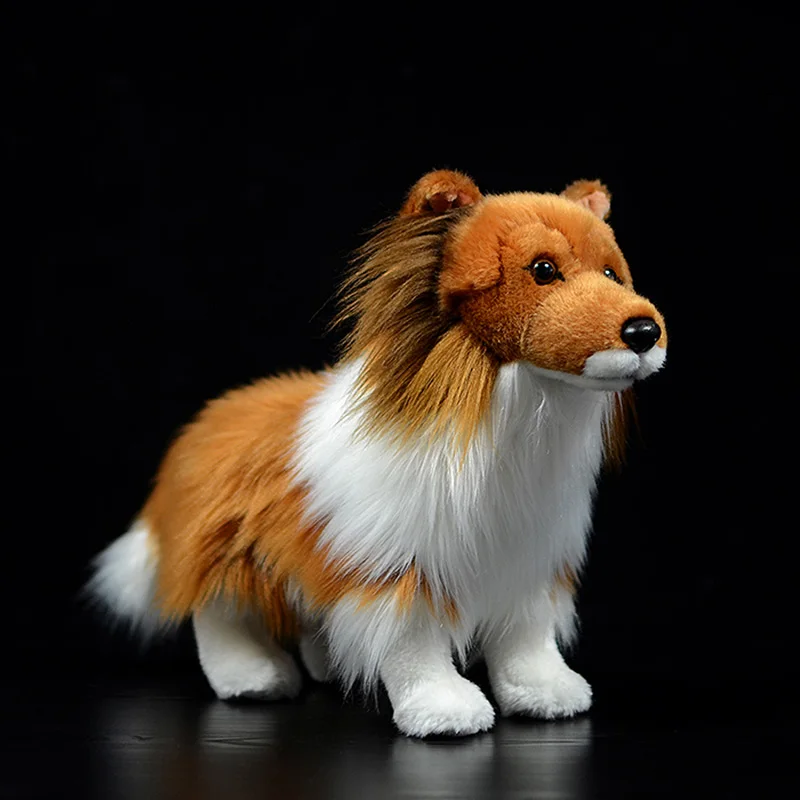 Cute Simulation Collie Stuffed Plush Toy Sheltie Shetland Sheepdog Doll Collie-rough Coated Real Life Animal Model For Kids Gift | Игрушки и