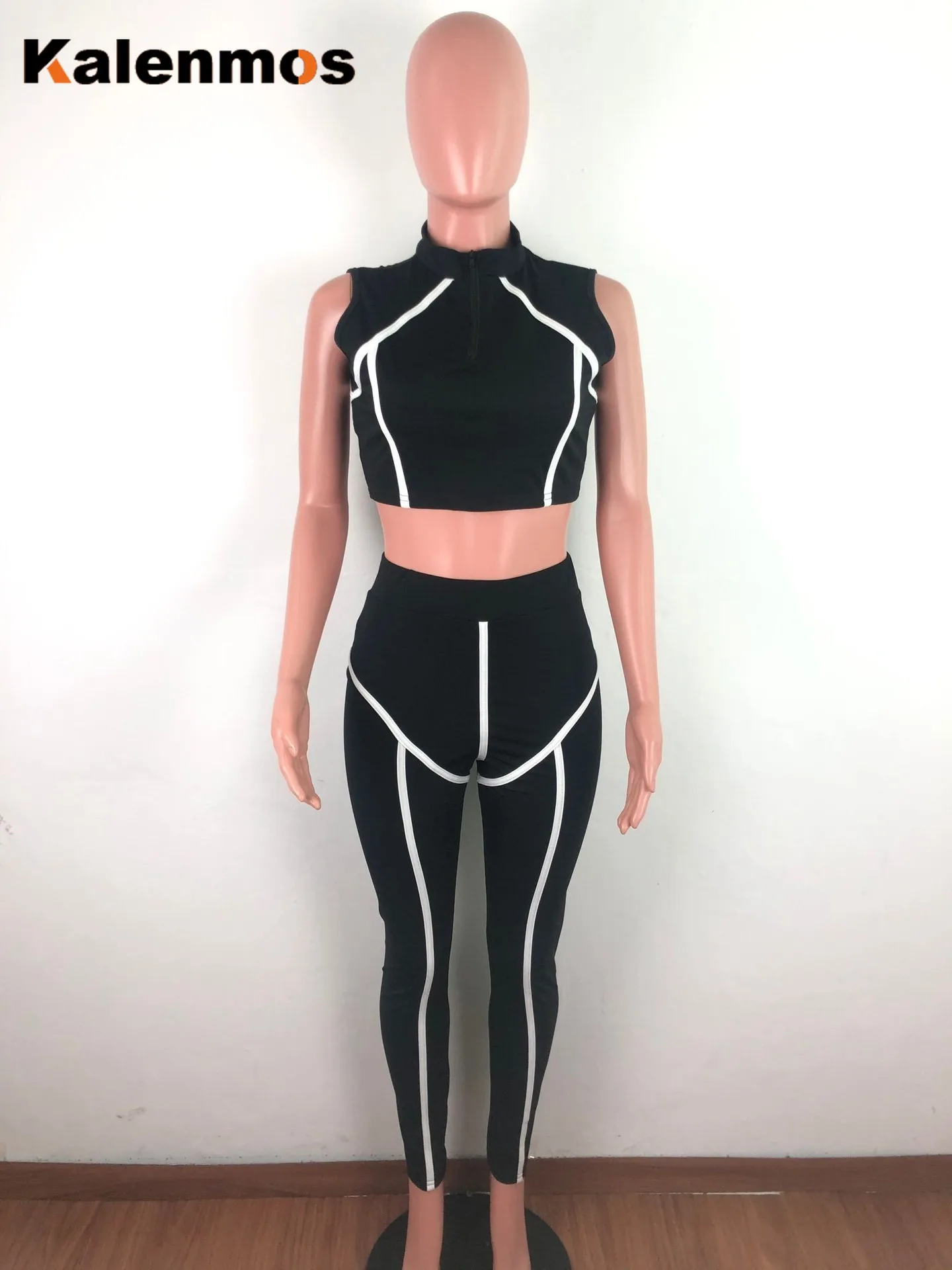 KALENMOS Tracksuits 2020 Women 2 Piece Set Summer Sport Jogger Biker Club Outfits Sweatshirt Sportswear Trousers Plus Size Suits | Женская