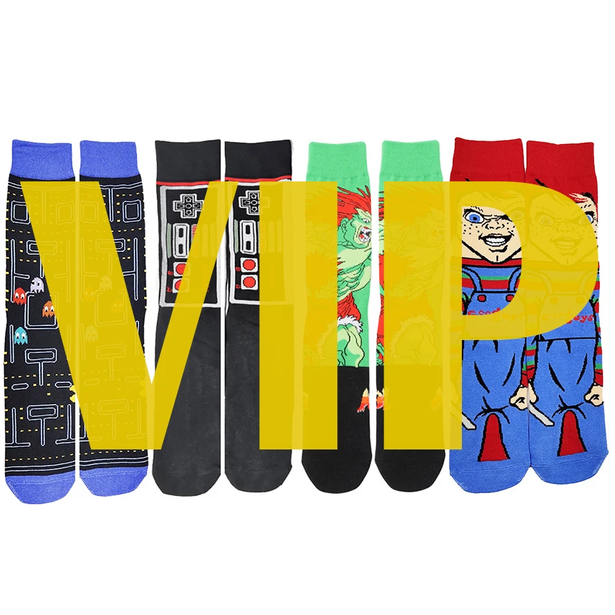 

VIP LINK Gamers Anime Socks Men Hip Hop Streetwear Socks Skater Basketball Skateboard Cotton Crew Sokken