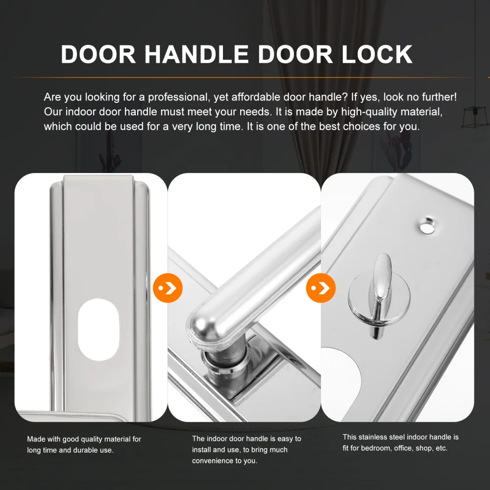 

1 Set Stainless Steel Door Handle Mute Door Knob Indoor Entry Door Knob