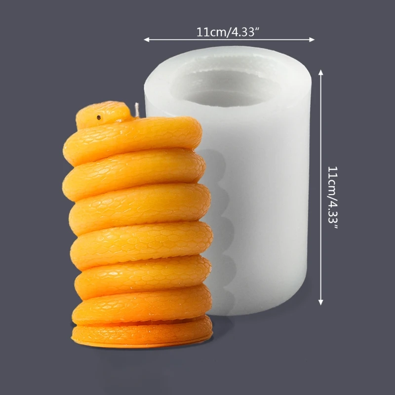 

DIY Crafts Tool Epoxy Resin Mold Snake Coiling Design Candlestick Silicone Mould X7YA